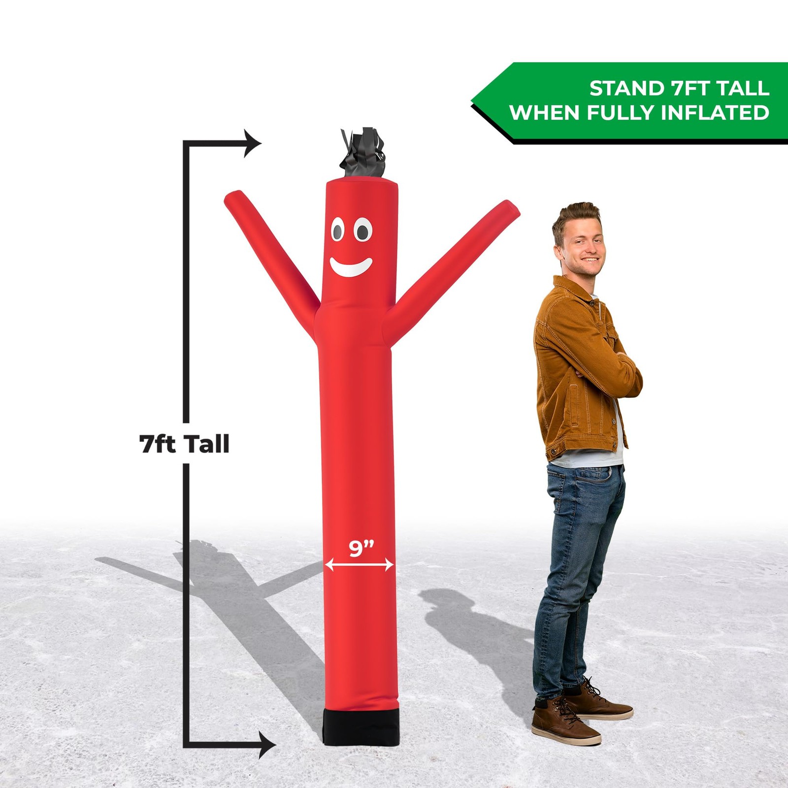 Red 6 Ft Air Dancers Wacky Waving Inflatable Tube Man Attachment No Blower