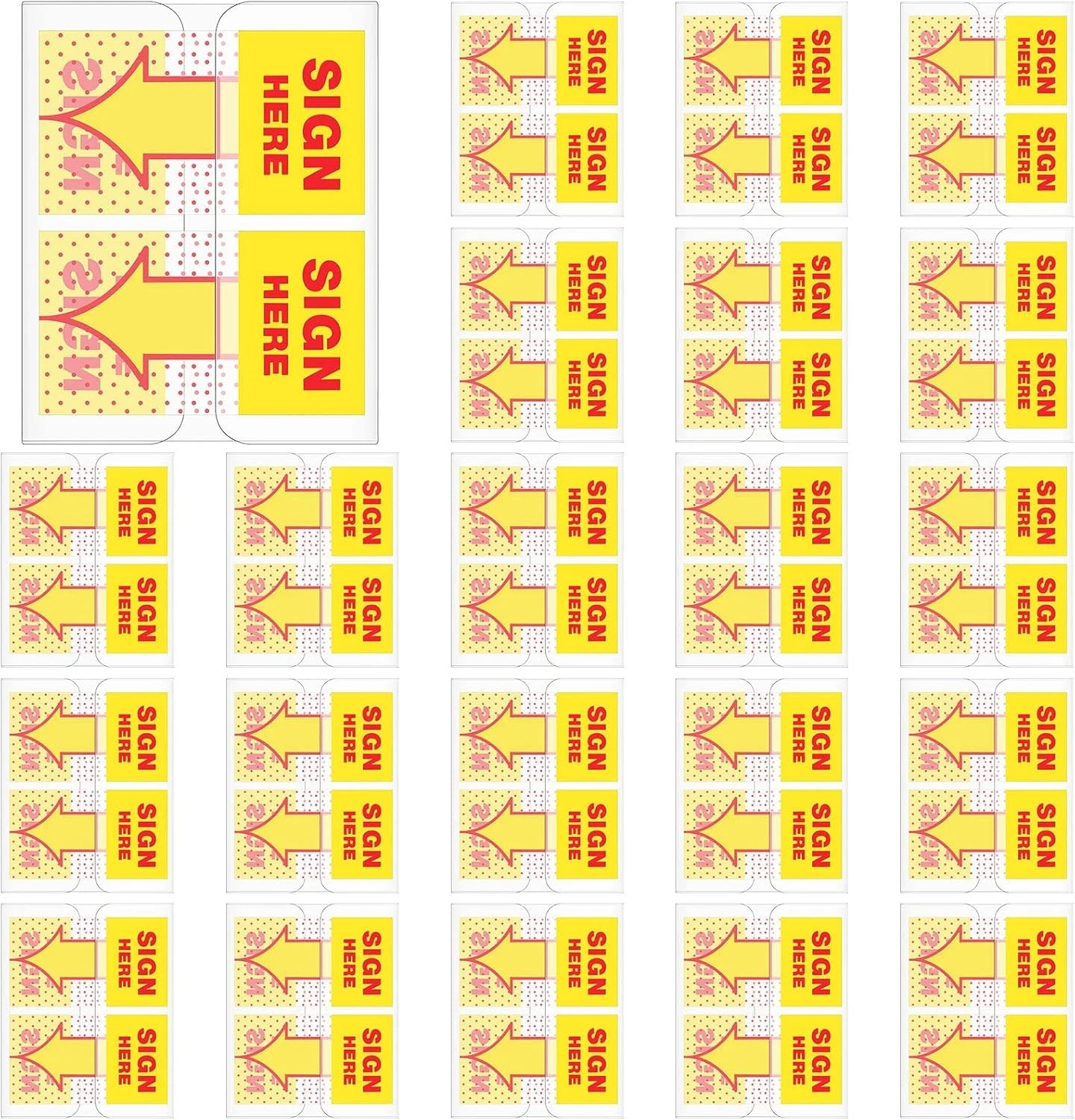 25 Pack/ 1250 Pcs Sign Here Tabs 1 Inch Sign Here Stickers Date Post Tabs Flags