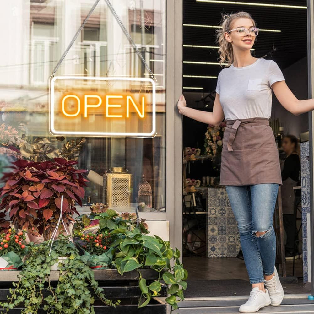 LED Open Sign 16X9 Inch, 12V Super Bright Open Signs for Business, Open Neon Sig