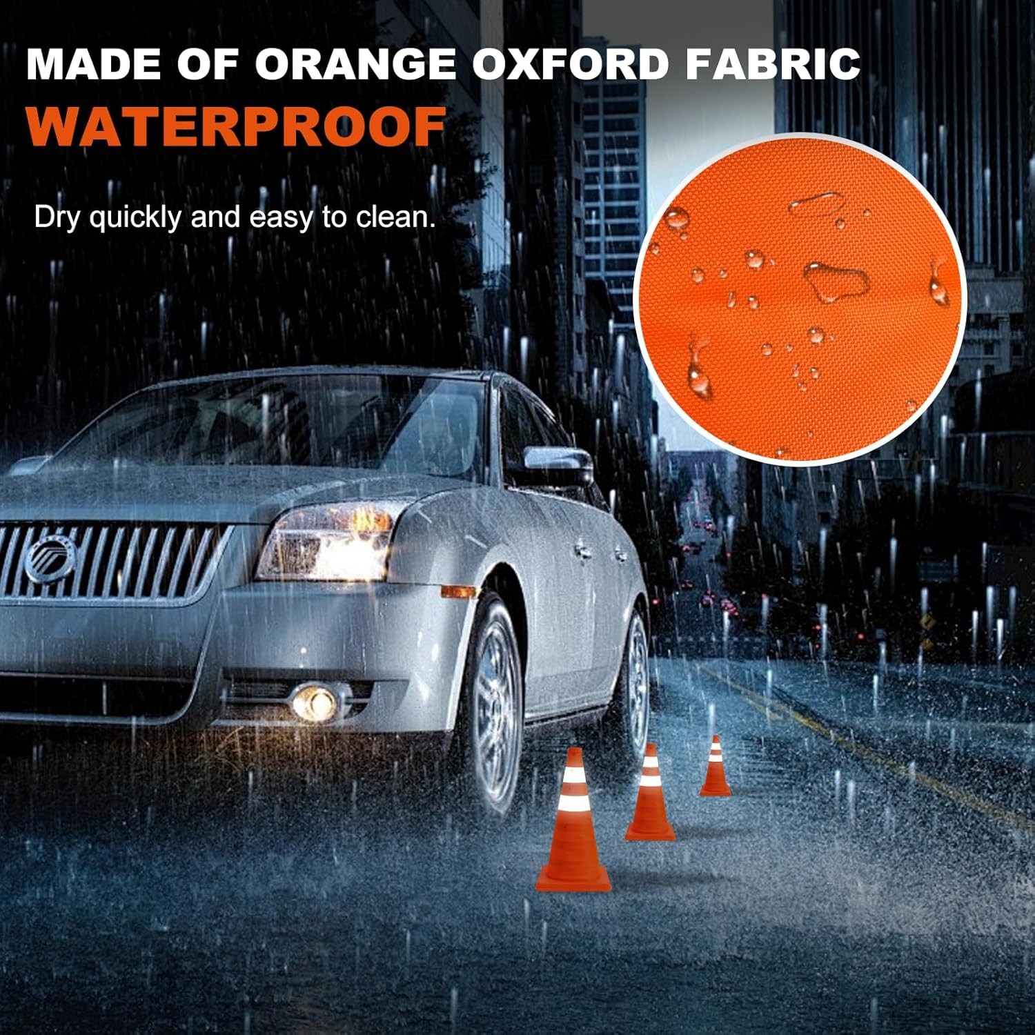 Collapsible Orange Safety Cones 18 Inch (2 Pack)- Pop-up Parking 18Inch