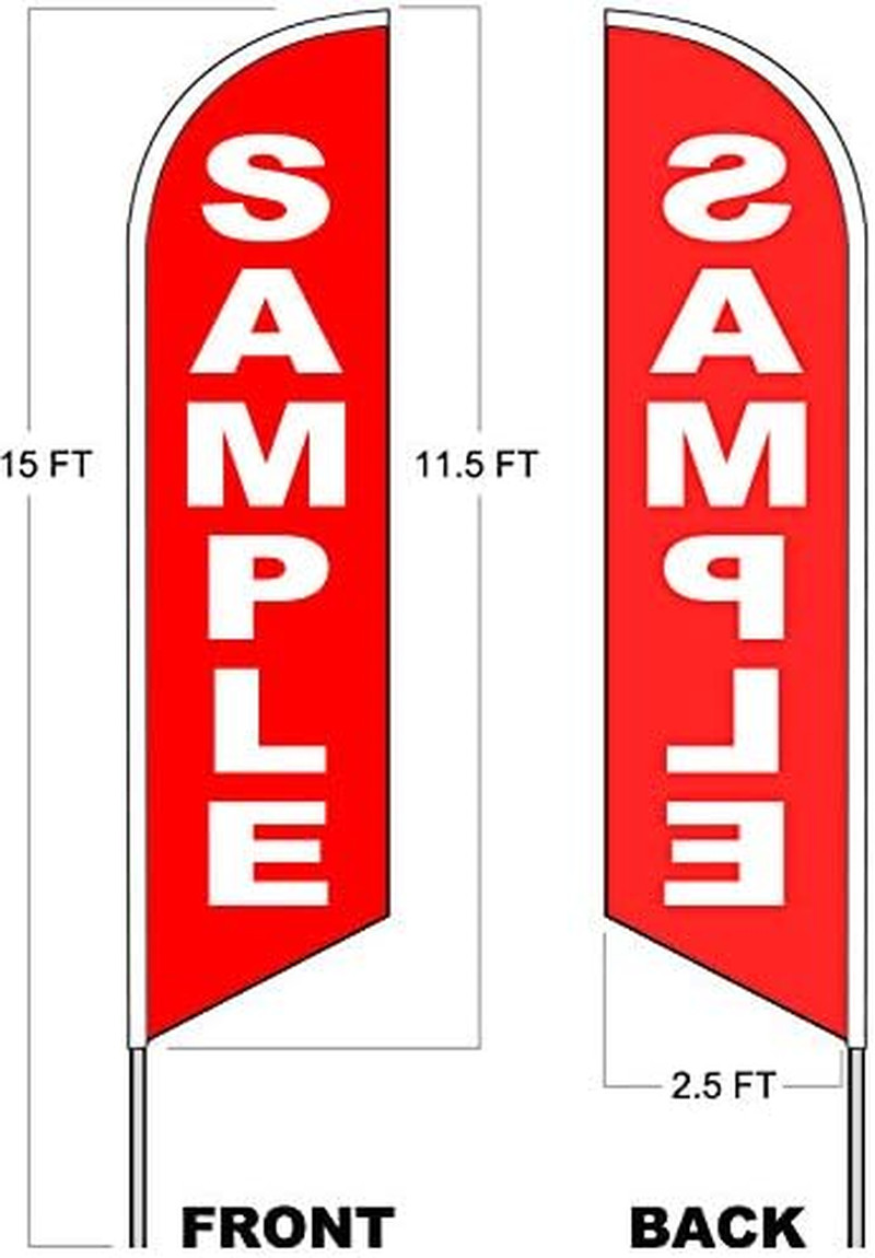 Co NOW OPEN Windless Feather Swooper Flag Banner Sign 15 Ft Tall Pole Kit Yb-H