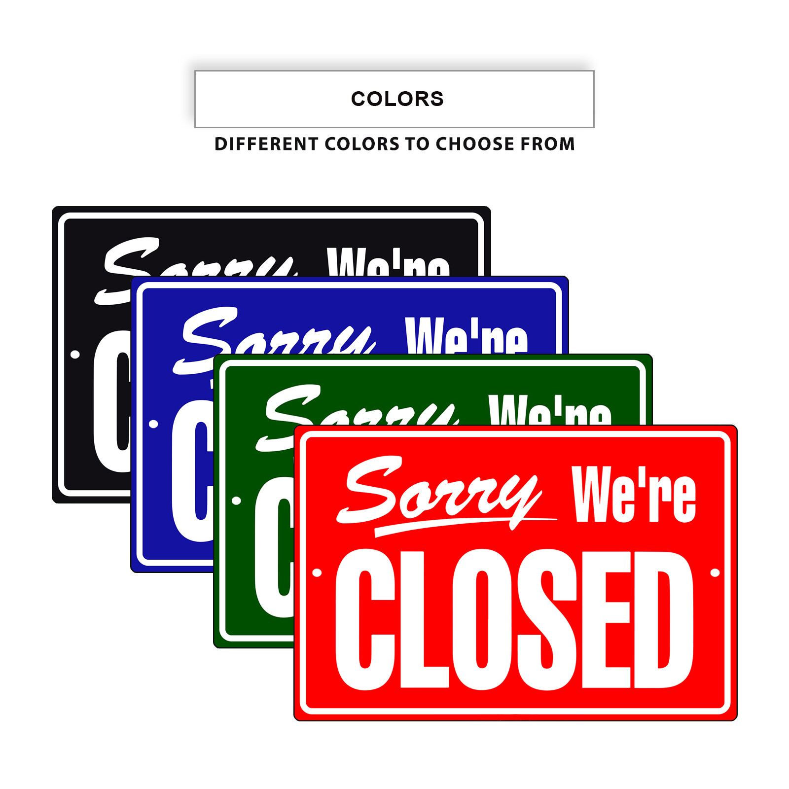 Sorry We are Closed Decor Art Shop Gift Novelty Notice Aluminum Metal Sign