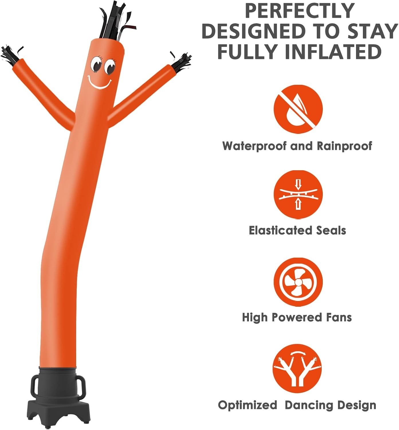 8ft Orange Fly Puppet Dancer – Durable Rip-stop Nylon, 1/3HP Blower, Tear Res…