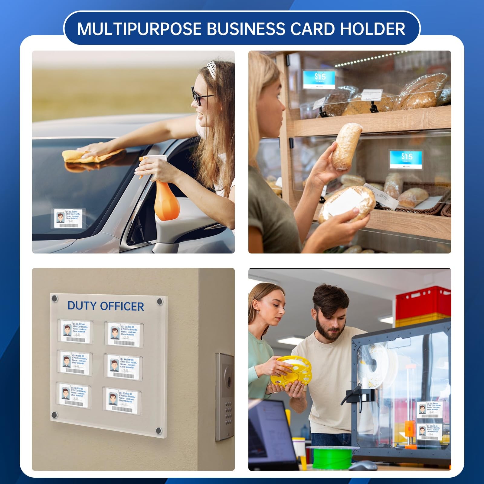 DLUGOPIS 6 Pcs Car Business Card Holder Display Parking Pass Clear