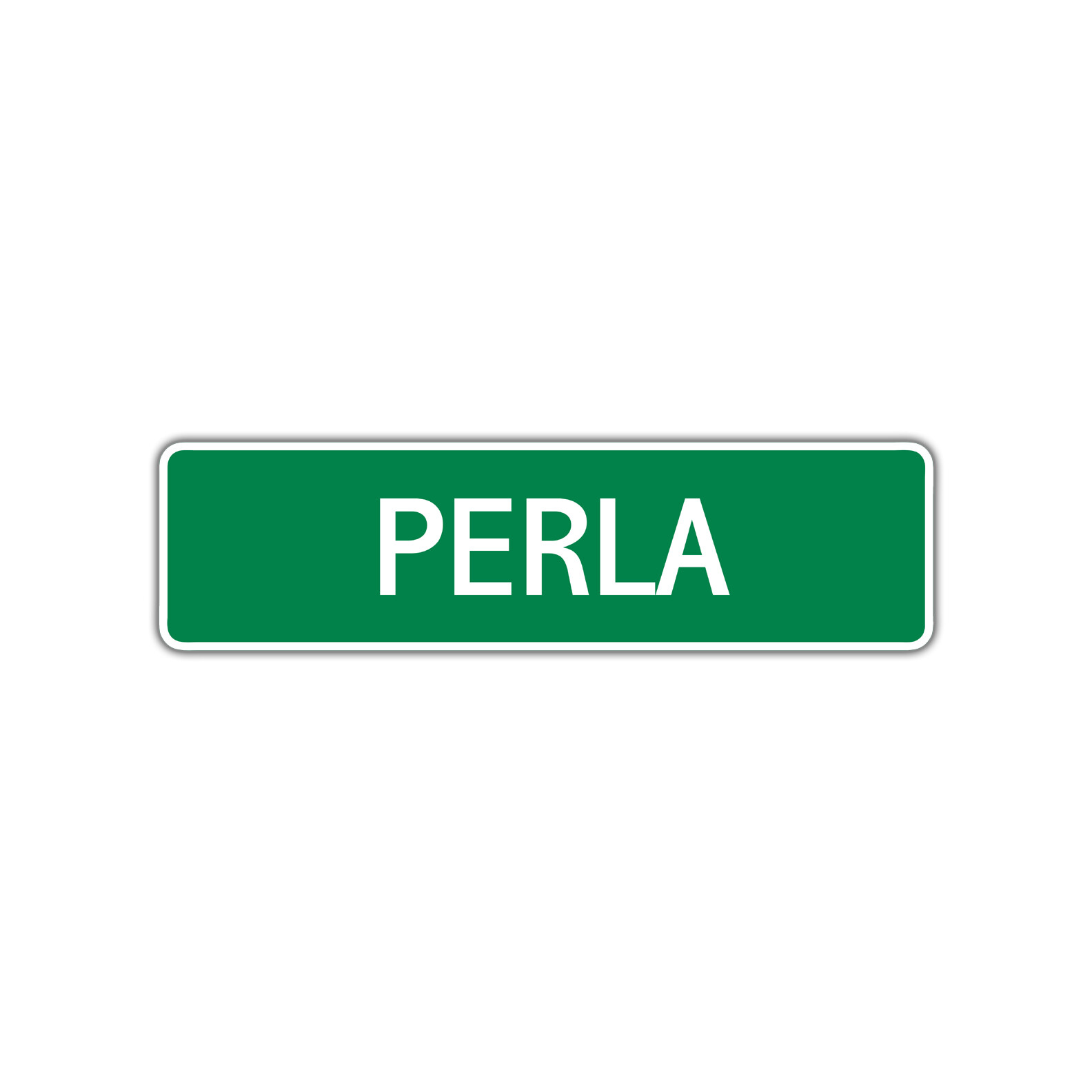 Perla Girls Name Letter Printed Label Wall Art Decor Novelty Aluminum Metal Sign