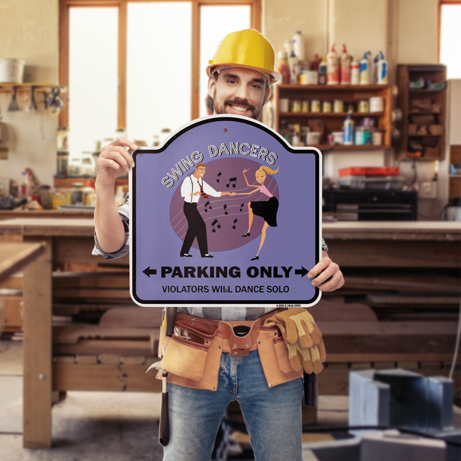 Swing Dancers 18″ X 18″ Heavy-Gauge Aluminum Architectural Sign