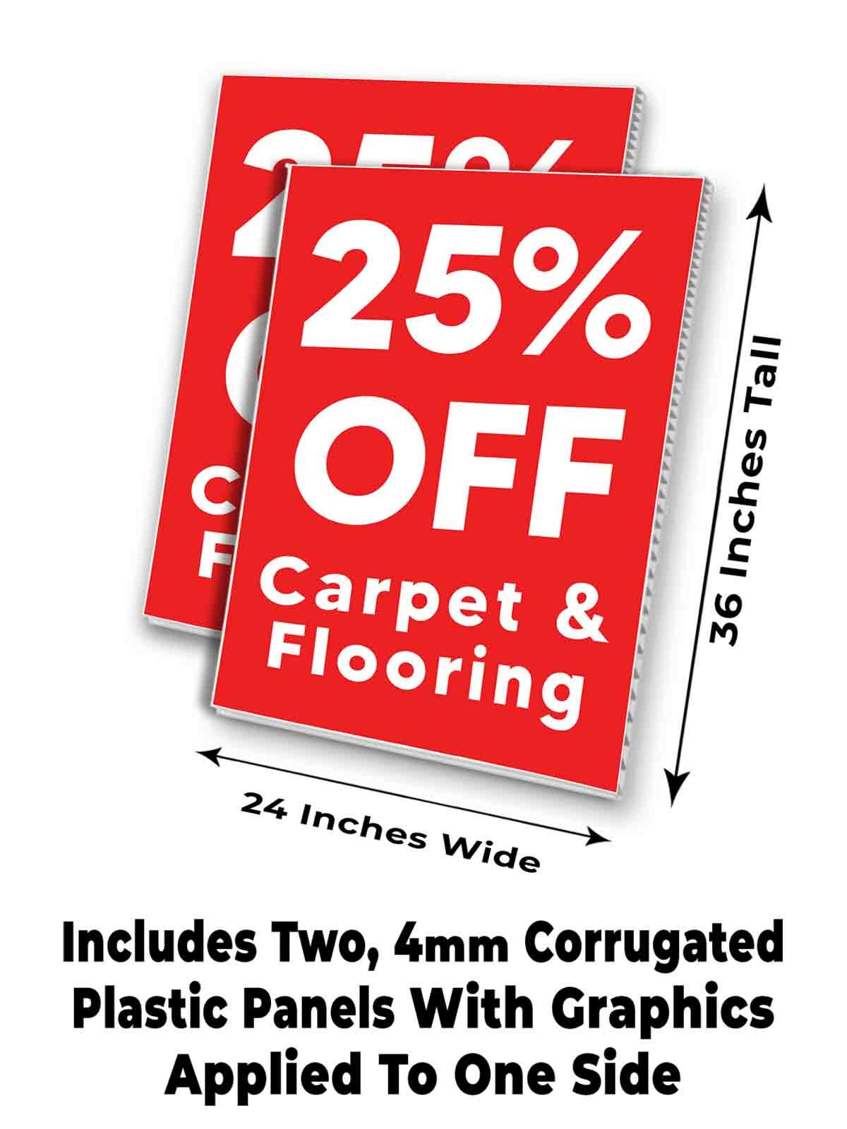 25% Off Carpet & Flooring Signicade 24×36 A Frame Sidewalk Sign Double Sided