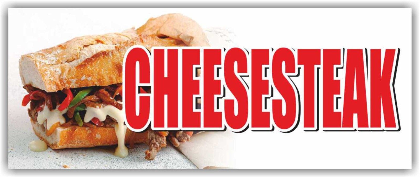 CHEESESTEAK Advertising Banner Vinyl Mesh Sign CHEESECAKE cheese Cheeseburger