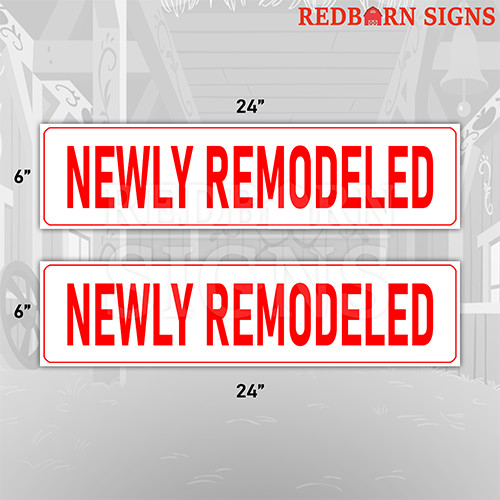 Newly Remodeled 6″x24″ REAL ESTATE RIDER SIGNS Double Sided 2PK – Highly Visible