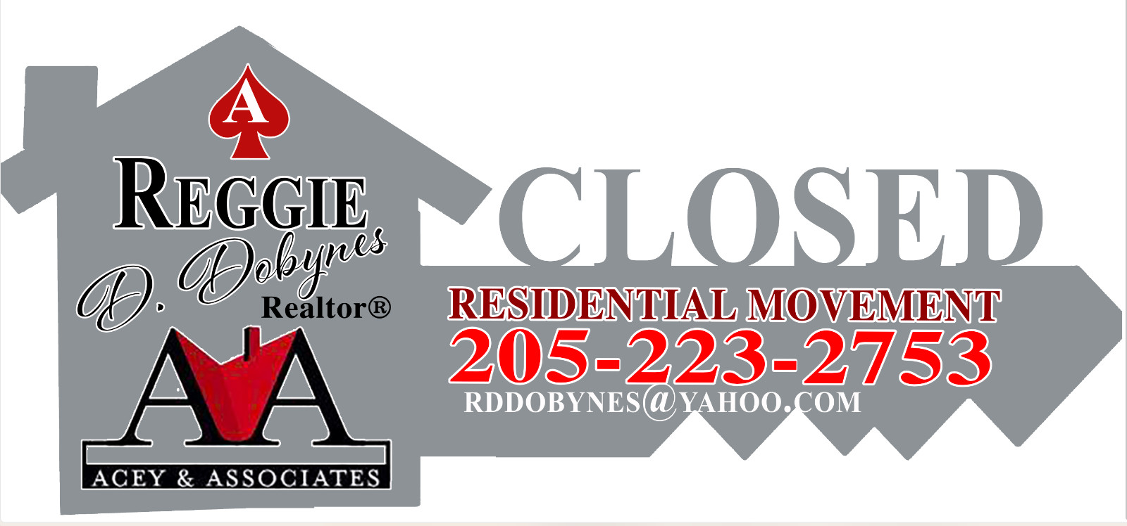 Real Estate Key Shaped Prop Sold Sign | Sided PLASTIC 3MM