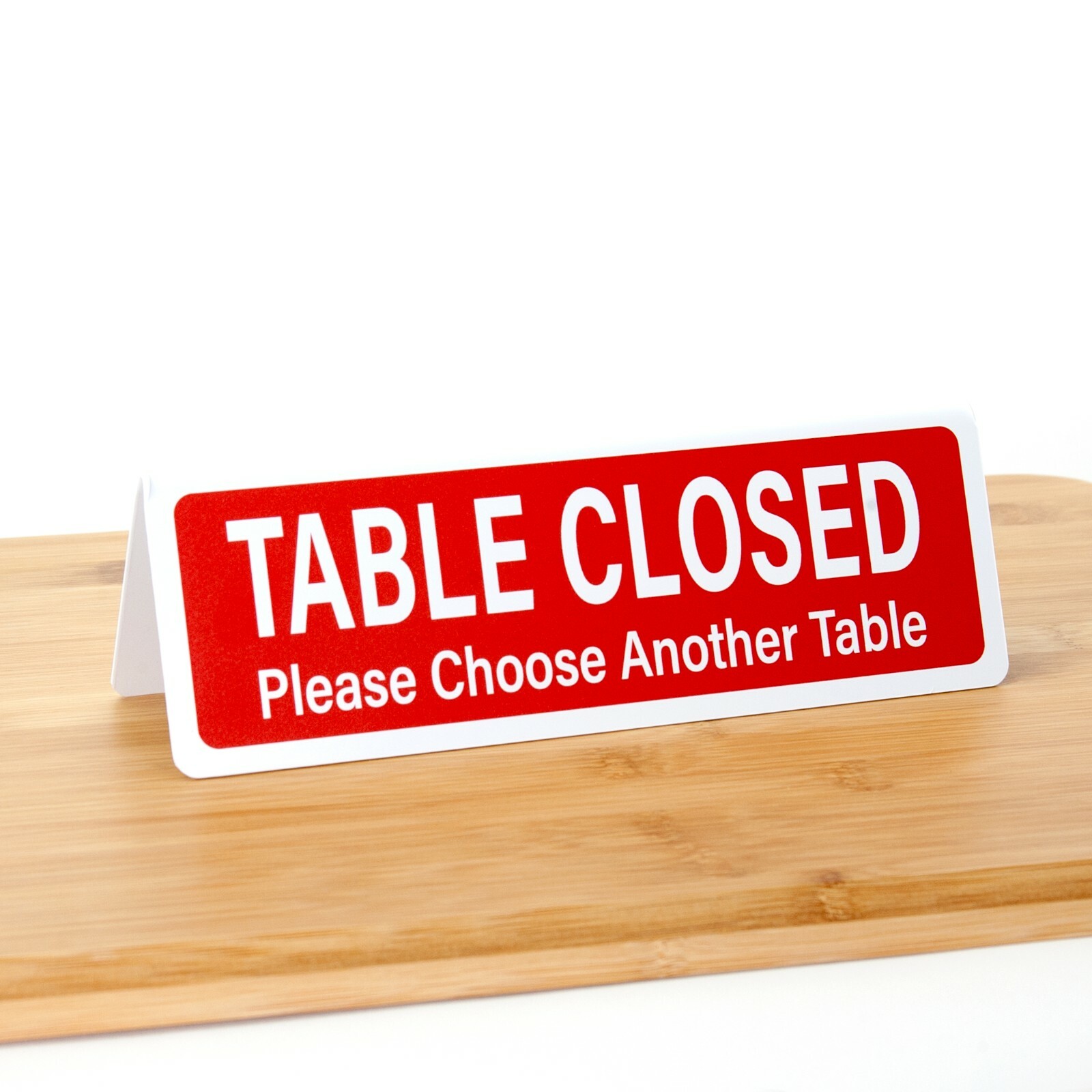 12pk Table Closed Signs, Tent Style Plastic Signs, Red w/ White, Free Shipping
