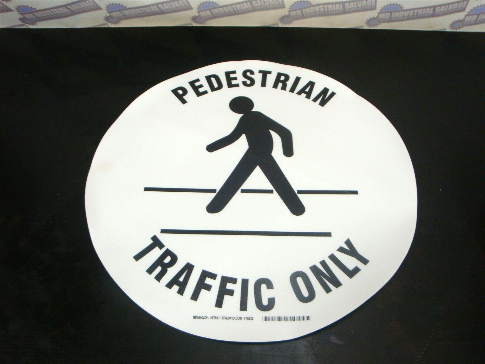 (NEW) Large 17″ PEDESTRIAN TRAFFIC ONLY Floor SIGN with GRIP NON-SLIP SURFACE