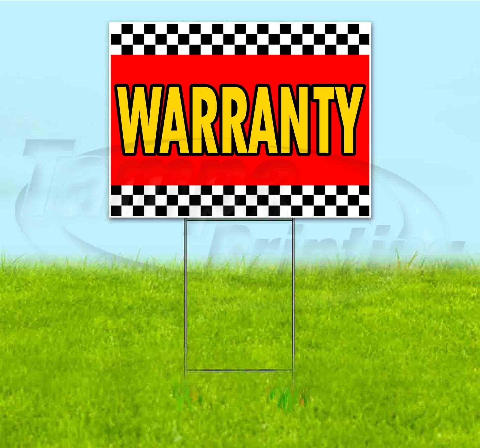 WARRANTY 18×24 Yard Sign WITH STAKE Corrugated Bandit USA BUSINESS DEALERSHIP