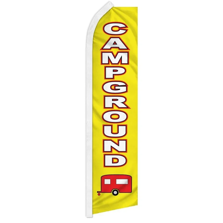 Campground Swooper Advertising Banner Flag for Campground Hiking Park Facilities