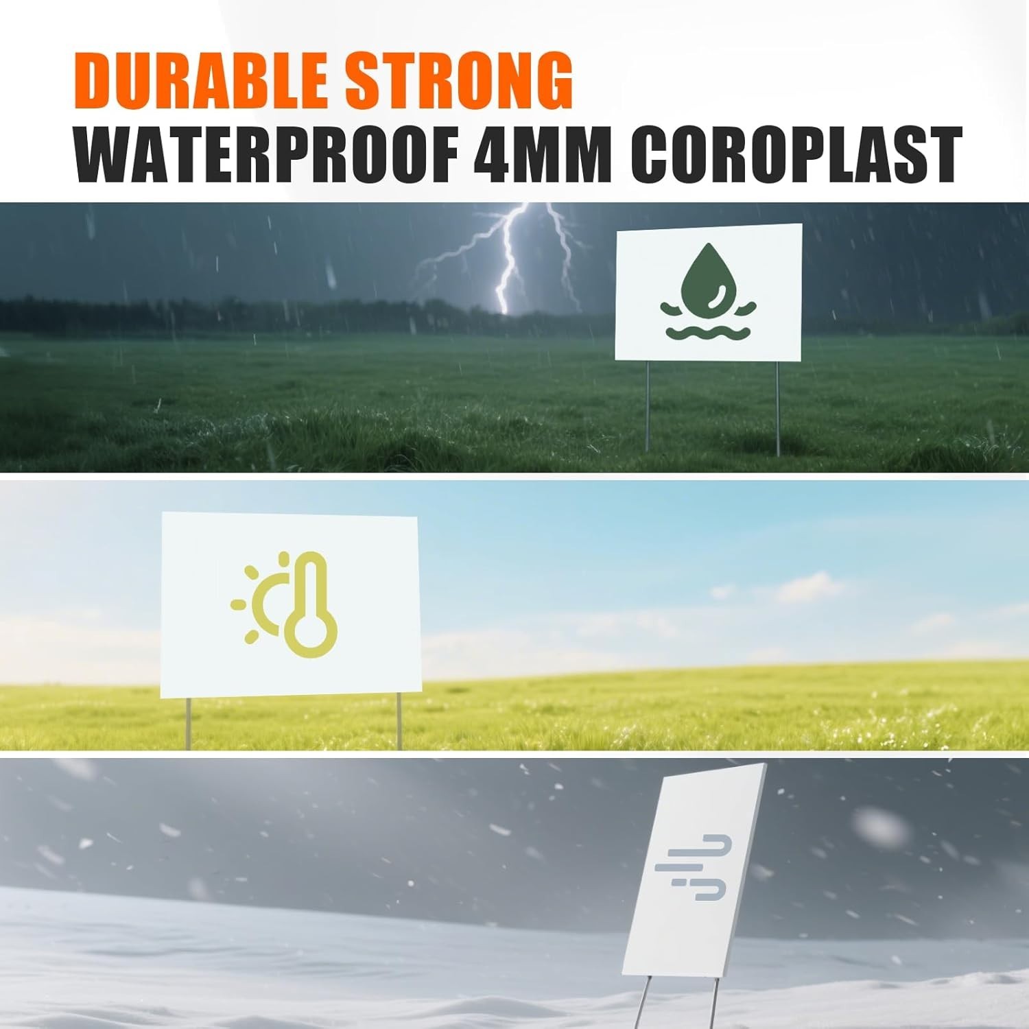 Weather-Resistant Yard Sign Set 17×12 with H Stakes | Perfect for Sales & Events