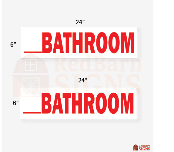 Blank Bathroom 6″x24″ REAL ESTATE RIDER SIGNS Double Sided 2PK – Visible Durable