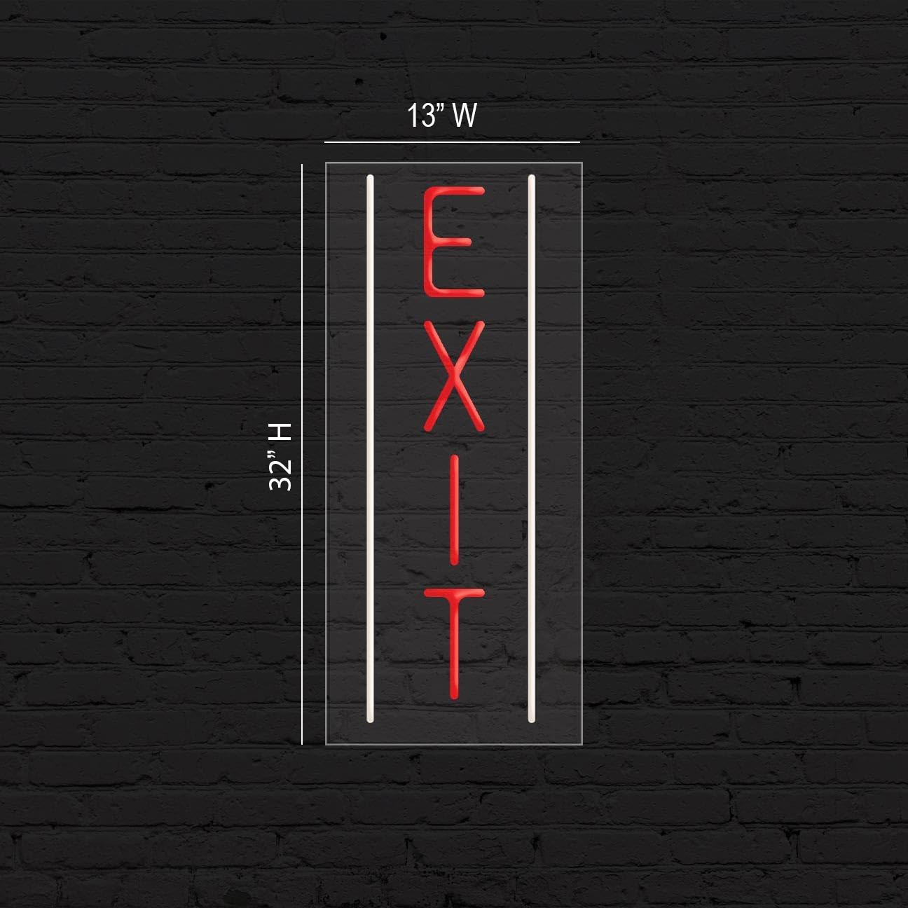 Exit Sign for Business Displays | LED Flex Neon | 13″W x 32″H x 1″D