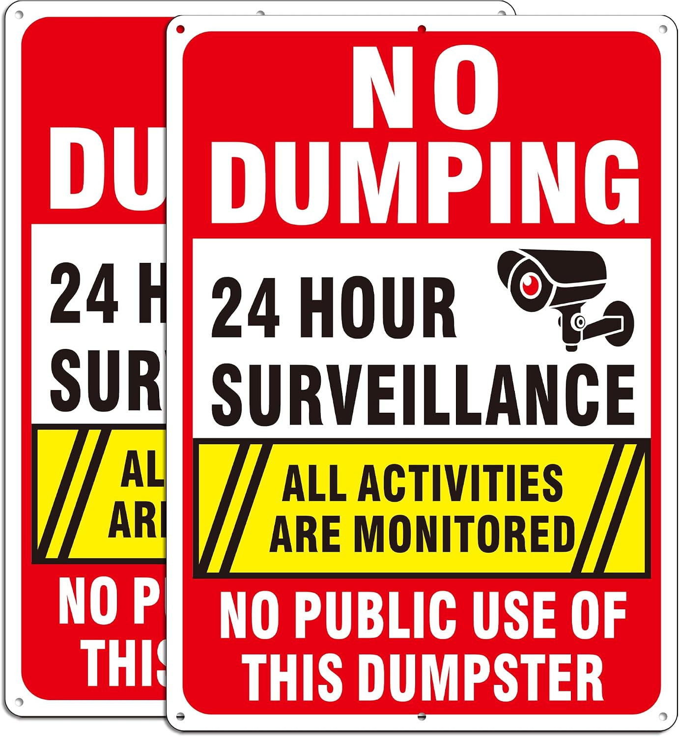 No Dumping Signs, No Public Use of Dumpster Sign, No Illegal Dumping Allowed 24