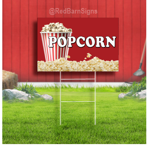 Popcorn Coroplast Sign Plastic Indoor Outdoor Yard Sign