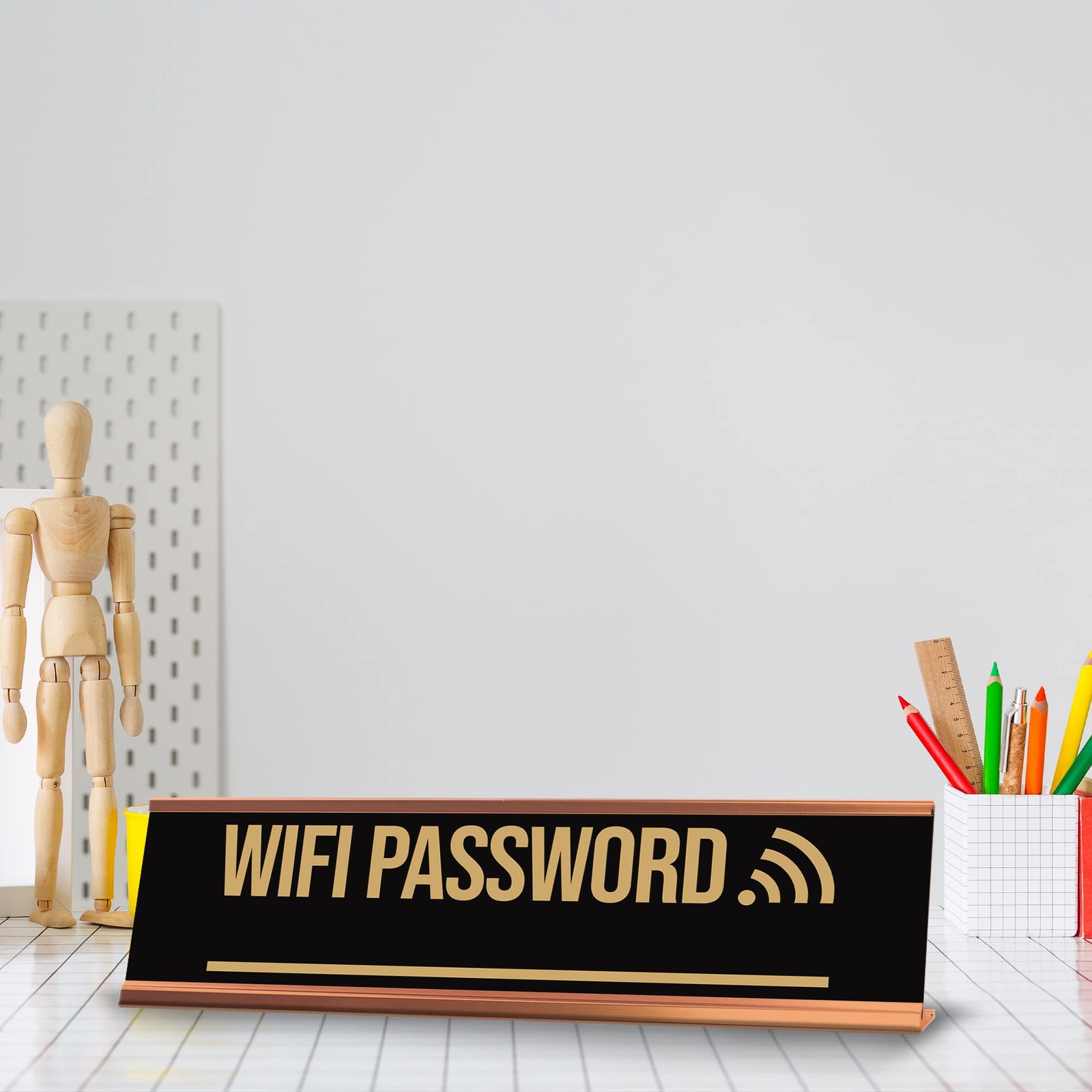 Signs ByLITA Wifi Password with blank space Desk Sign (2×8″)