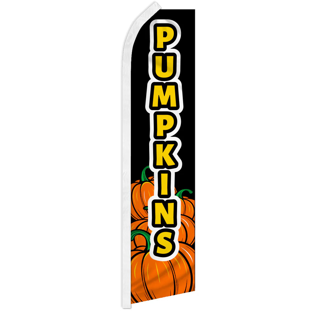 “PUMPKINS” advertising super flag swooper banner business Halloween patch black