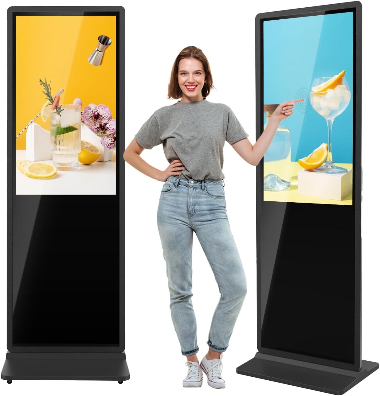 Indoor Floor Standing Digital Signage 1080P LCD Screen Advertising Display Kiosk