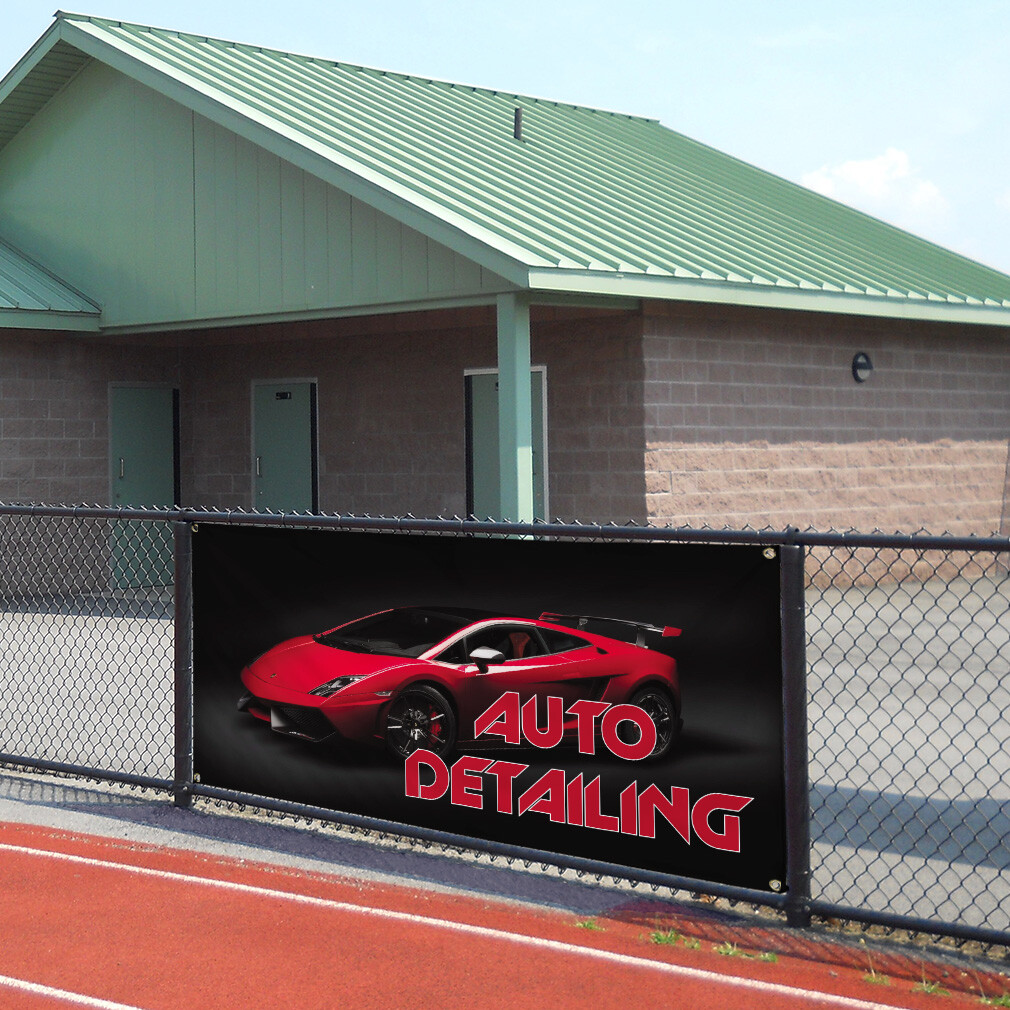 Vinyl Banner Multiple Sizes Auto Detailing Advertising Printing Ad Automotive