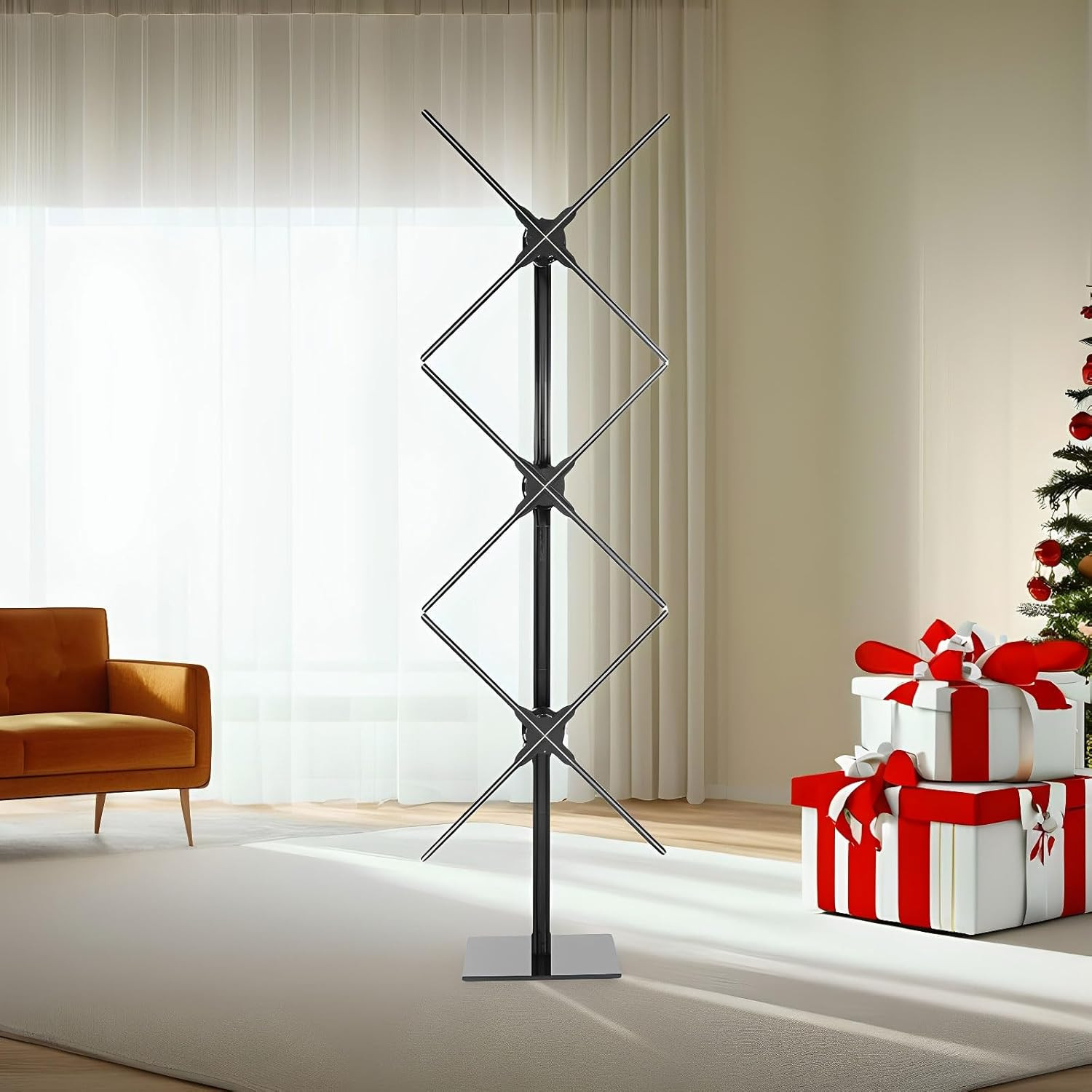 50-Inch Hologram Fan Christmas Tree Display with Bluetooth & Custom Videos