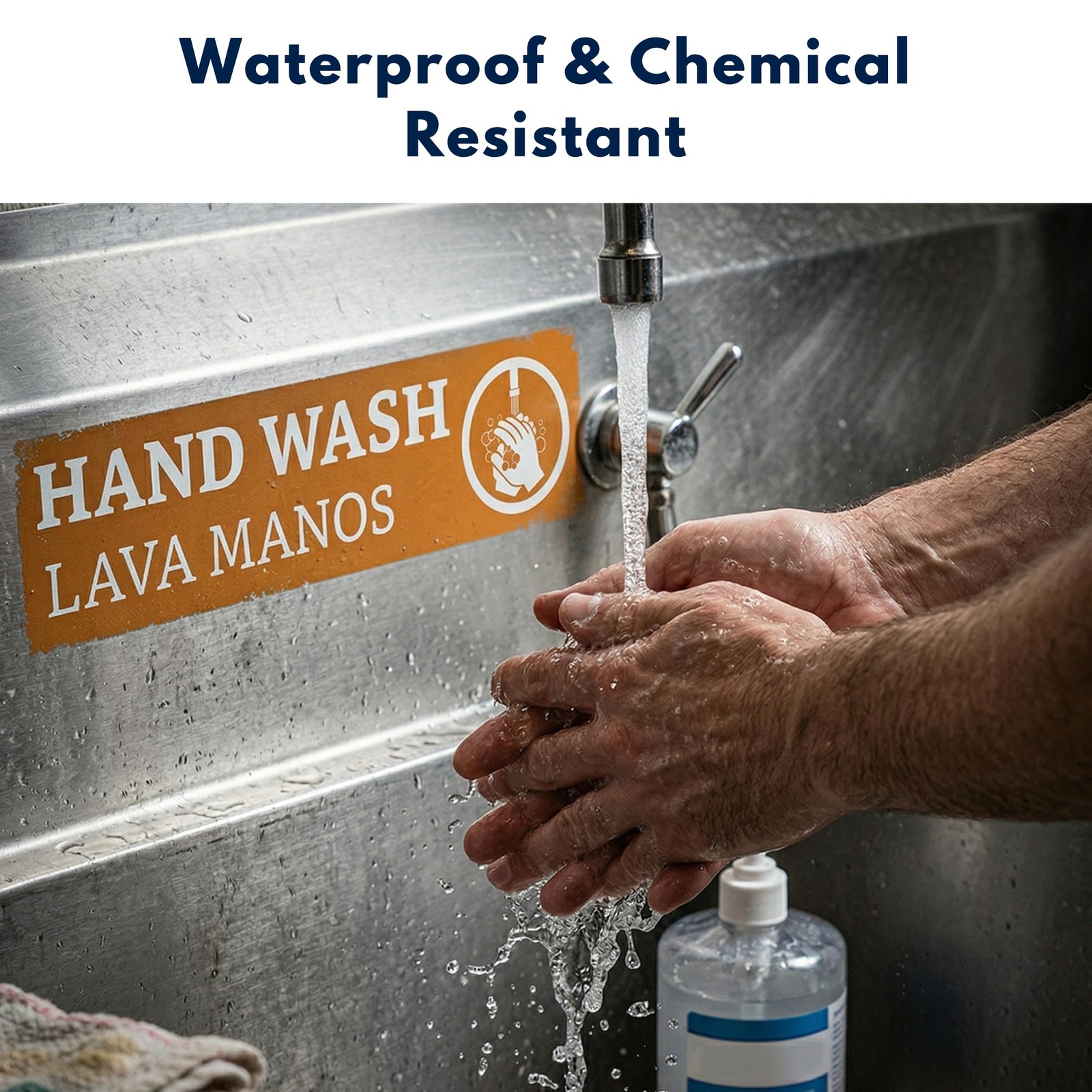 Wash Rinse Sanitize Sink Labels Compartment Sink Label Signs Accessories Supply