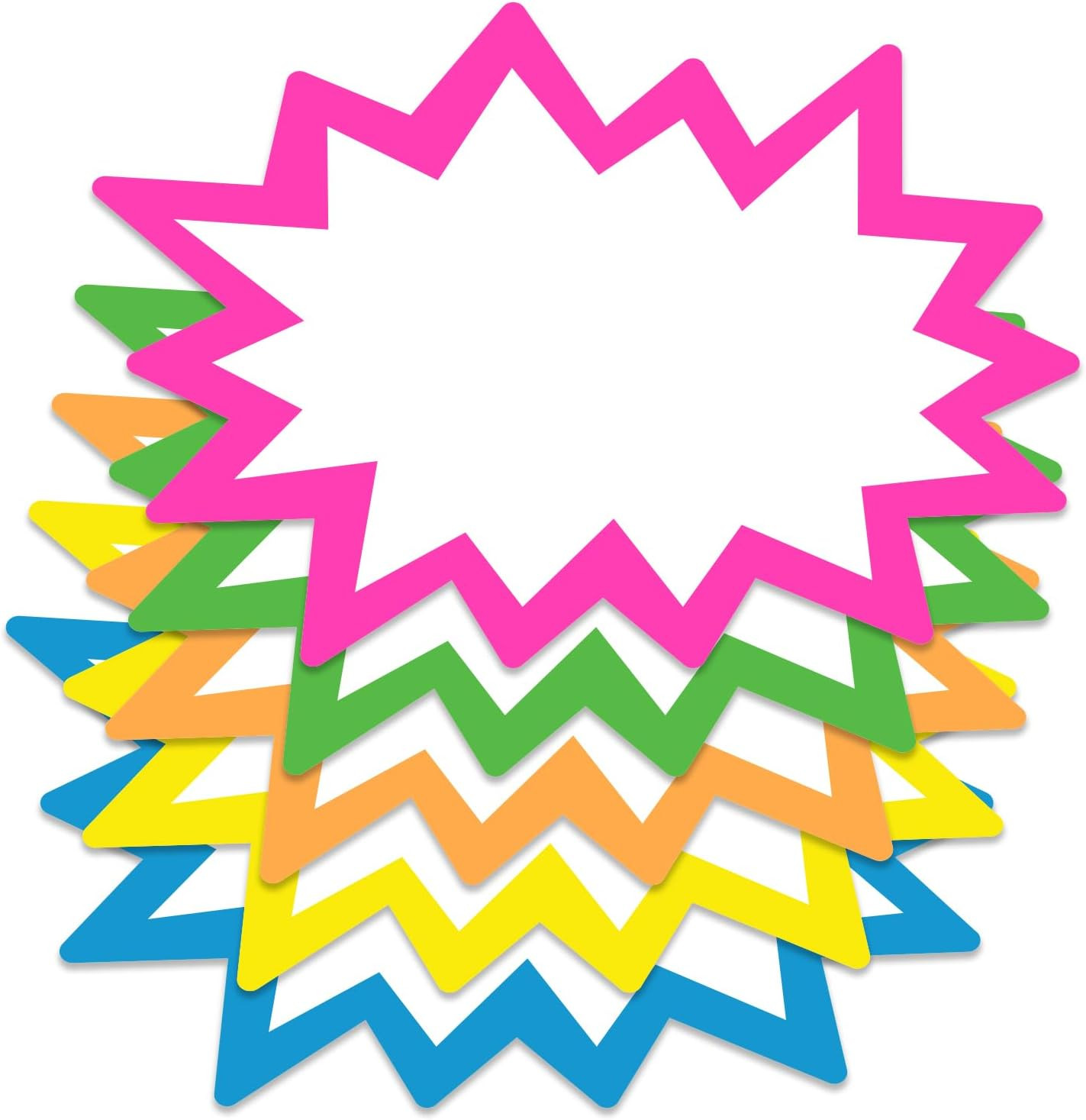 Starburst Signs with Stickers 100pcs | 2×3 inch (Neon) | Price Tags for Garage S