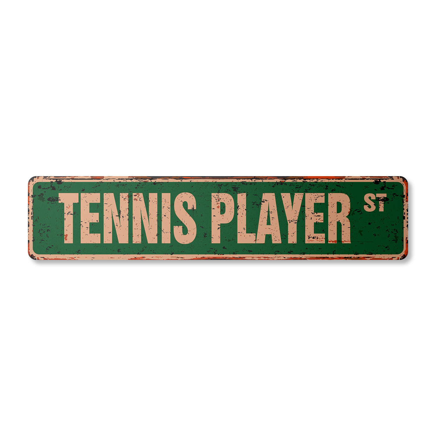 TENNIS PLAYER Vintage Street Sign sport doubles pro lessons singles