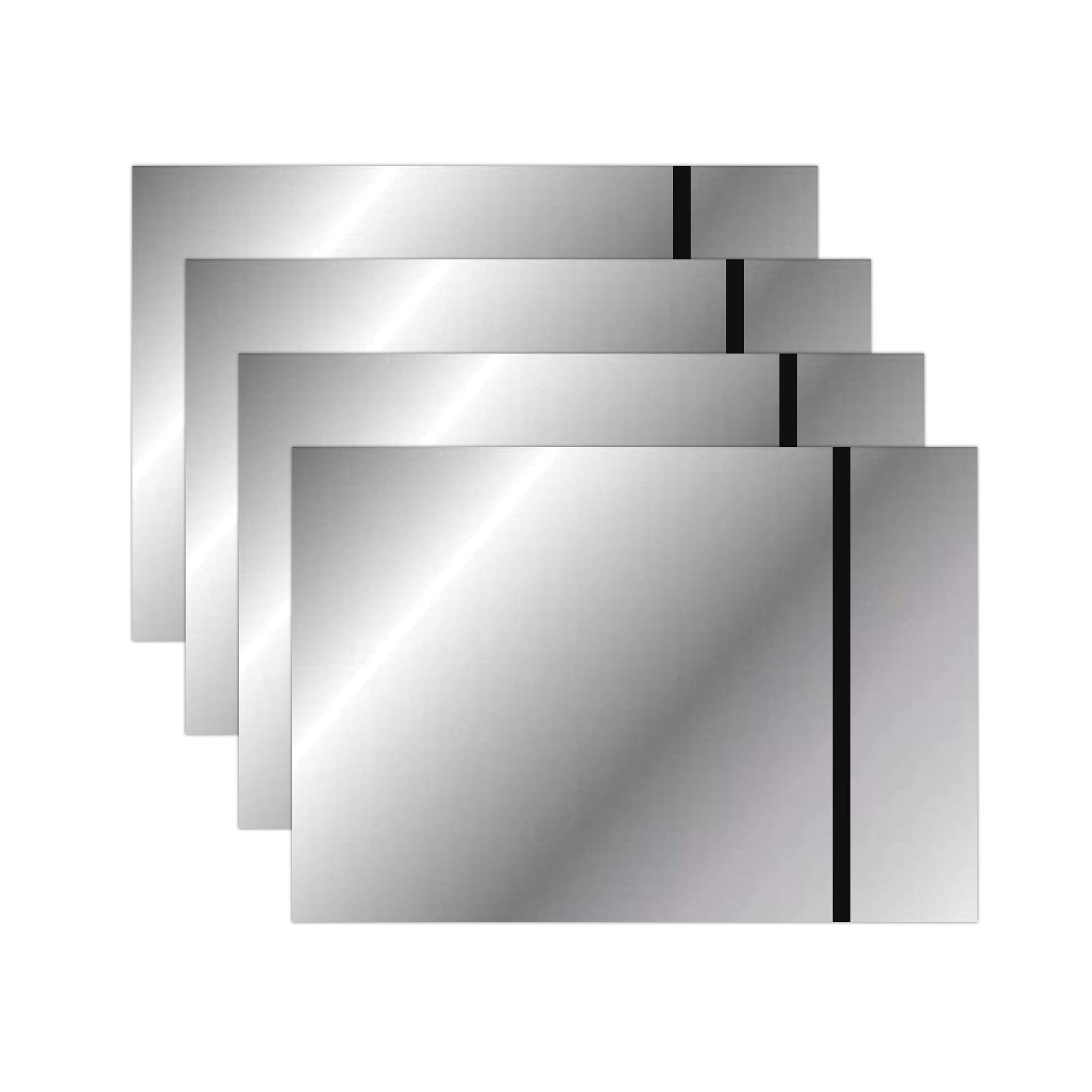 4 PCS 12×8 Inch Laser Engraving Double Color ABS Plastic Sheet Silver