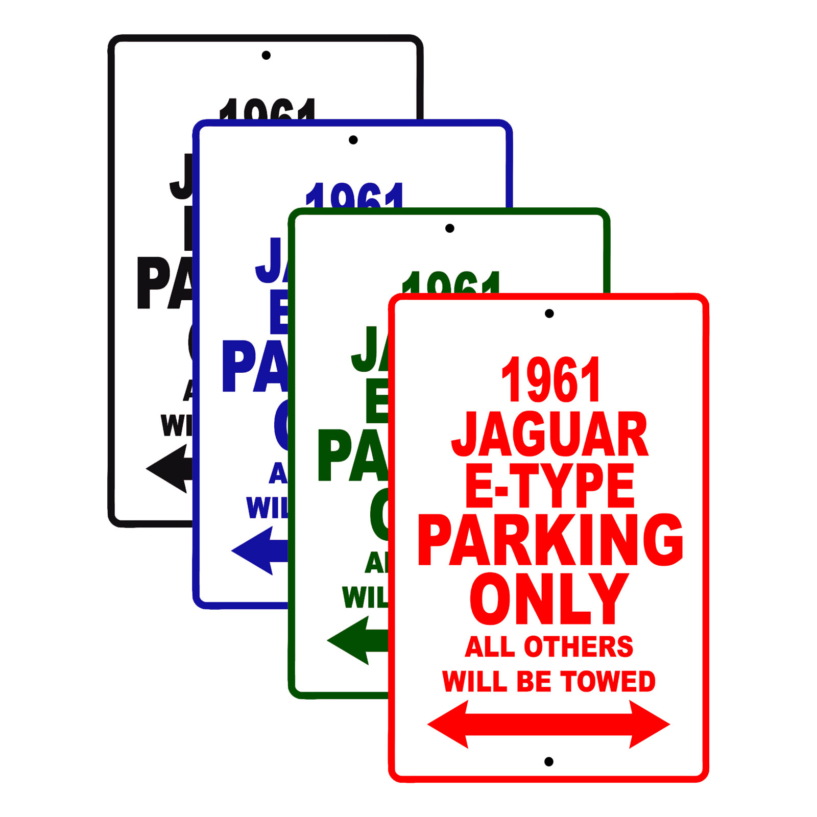 1961 Jaguar E-Type Parking Only Reserved Parking Notice Décor Aluminum Tin Sign