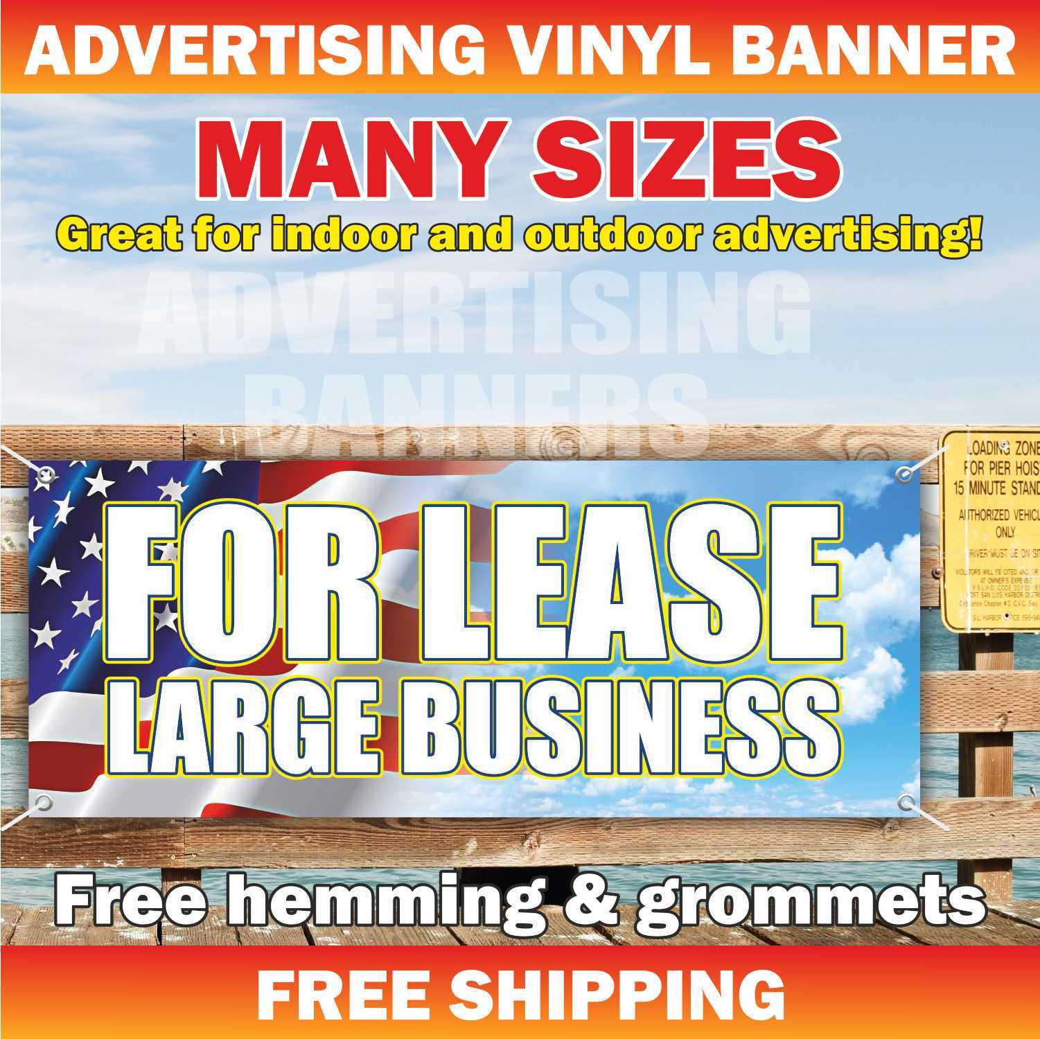 FOR LEASE LARGE BUSINESS Advertising Banner Vinyl Mesh Sign Flag rent realtor