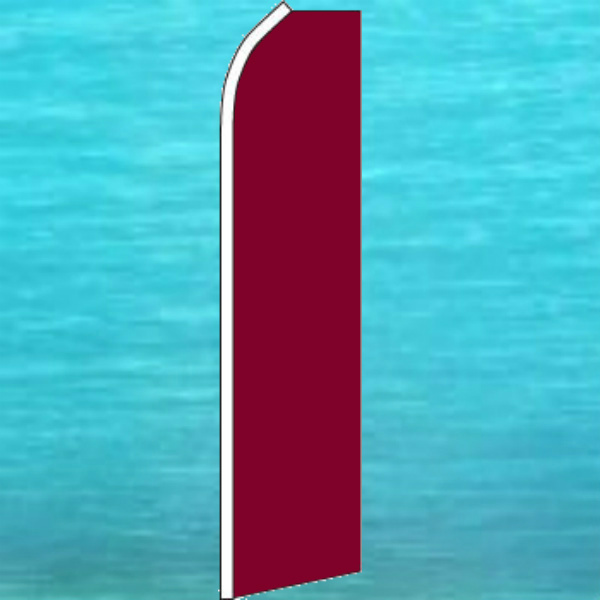 SOLID BURGUNDY FLUTTER FLAG Tall Curved Event Sign Feather Swooper Wind Banner