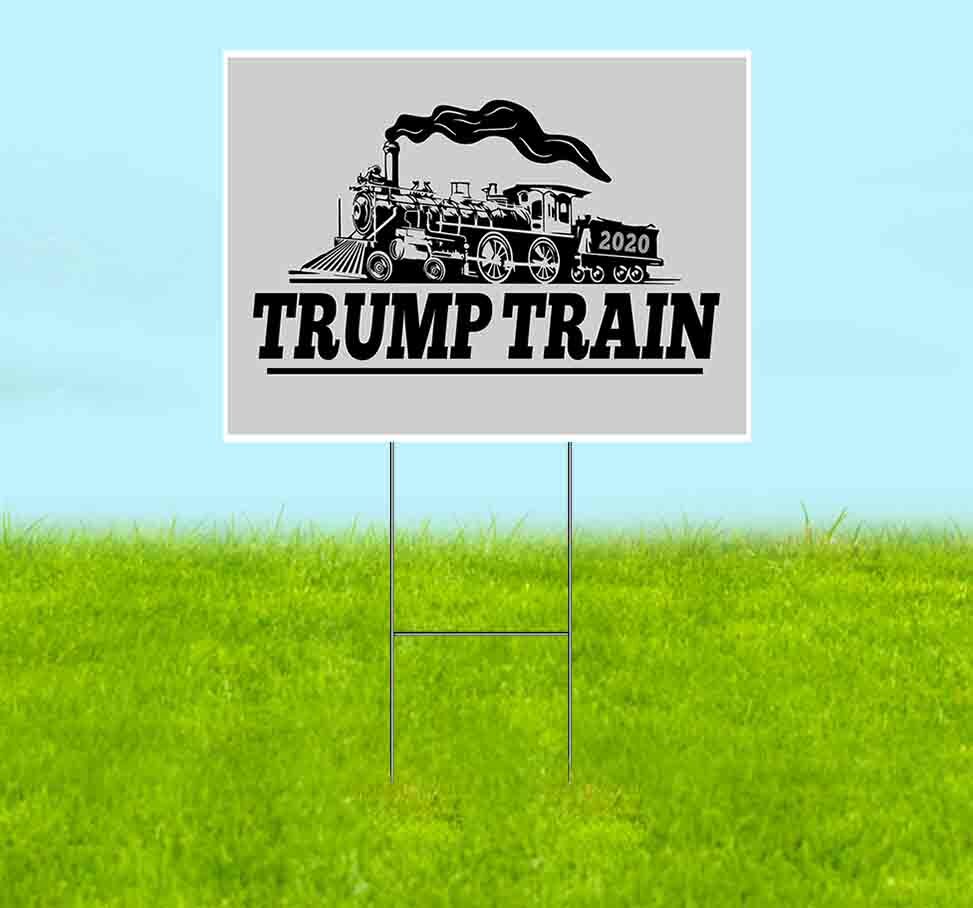 TRUMP TRAIN 18×24 Yard Sign WITH STAKE Corrugated Bandit 2024 MAGA