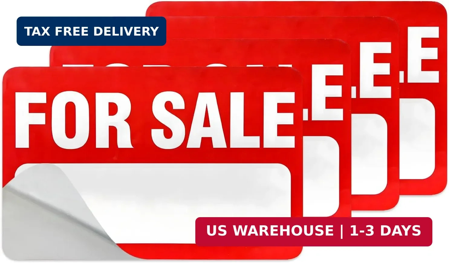 4 PCS For Sale Sign for Cars,12″ x 8″ Self-Adhesive Reflective Vinyl for Sale Si