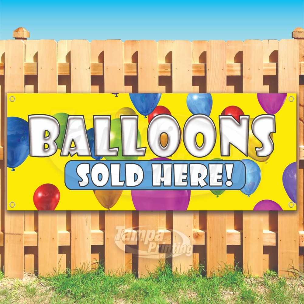 BALLOONS Advertising Party Supplies Fun Vinyl Banner Flag Sign USA SB10485