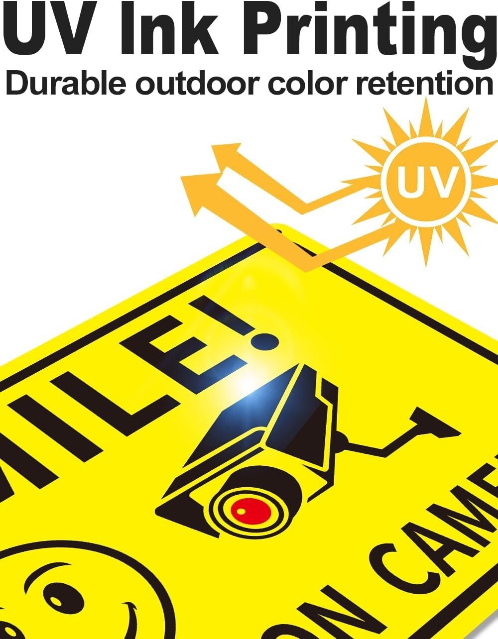 4-Pack Smile Youre On Camera Signs 8×12 Rust Free Aluminum Video Surveillance
