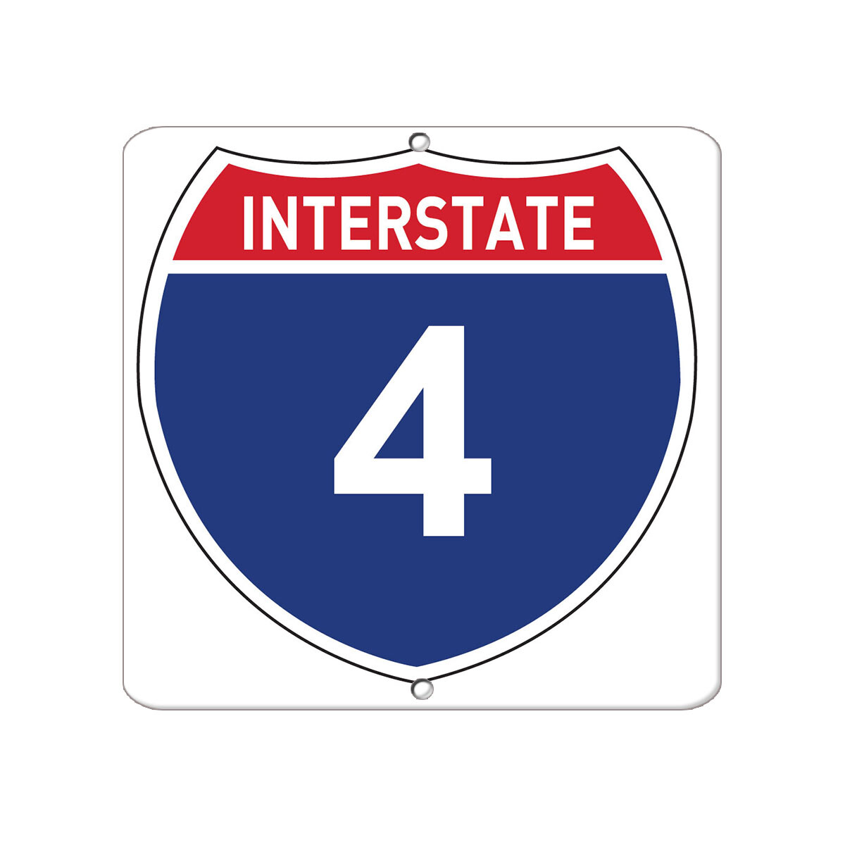 Square Metal Sign Multiple Sizes Interstate 4 Traffic Road Weatherproof Street