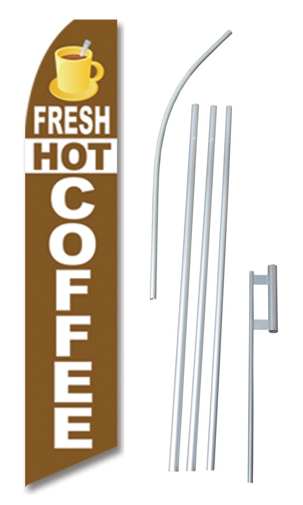 Fresh Hot Coffee Swooper Flag Bundle