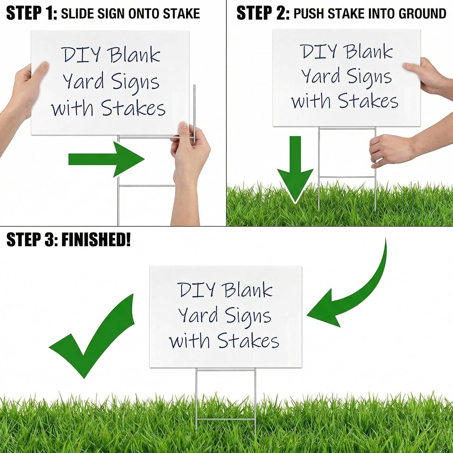 Pack of 10 Large Blank Yard Signs 18×24″