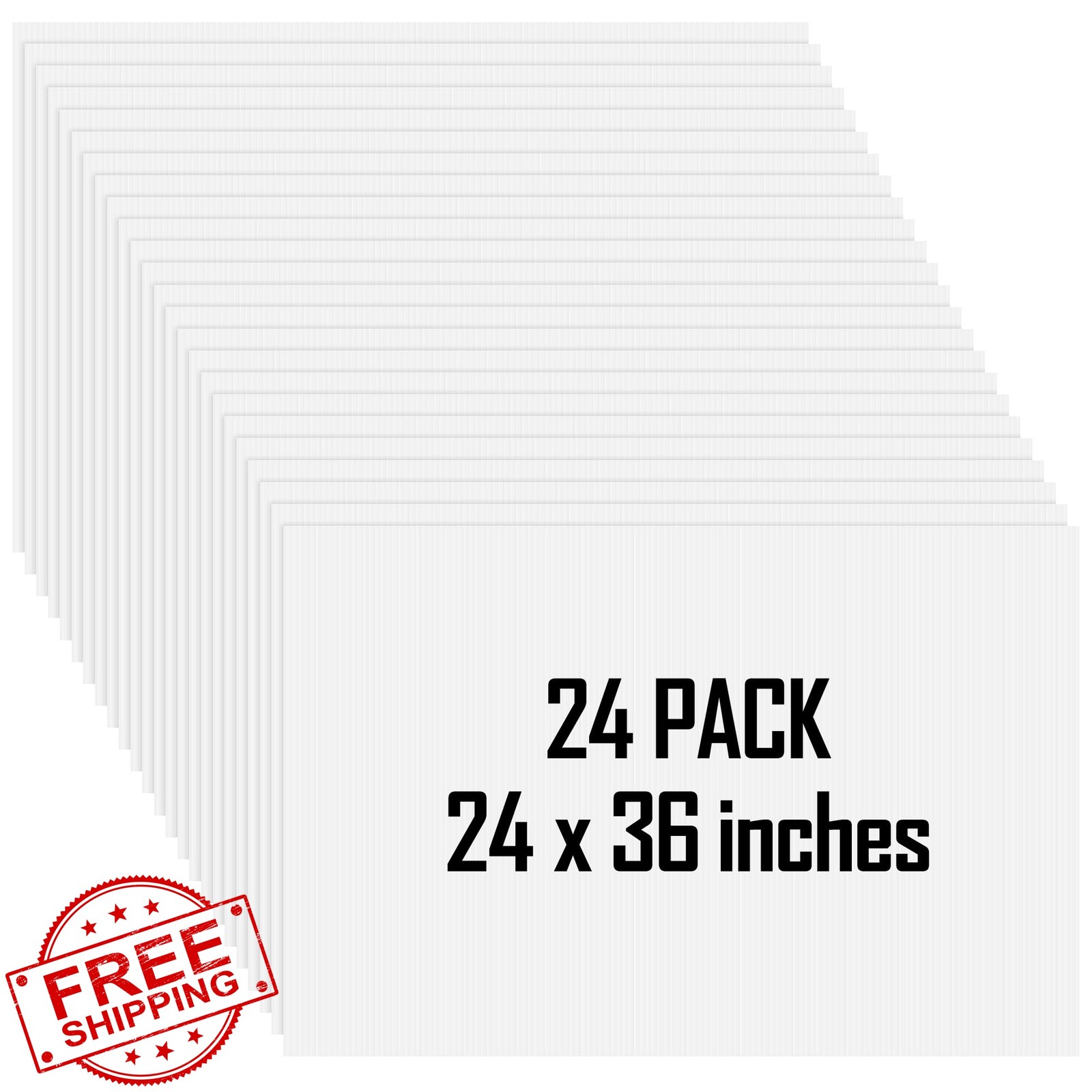 Aneco 24 Pack Corrugated Plastic Sheets 24 x 36 Inch Waterproof Blank Yard Si…