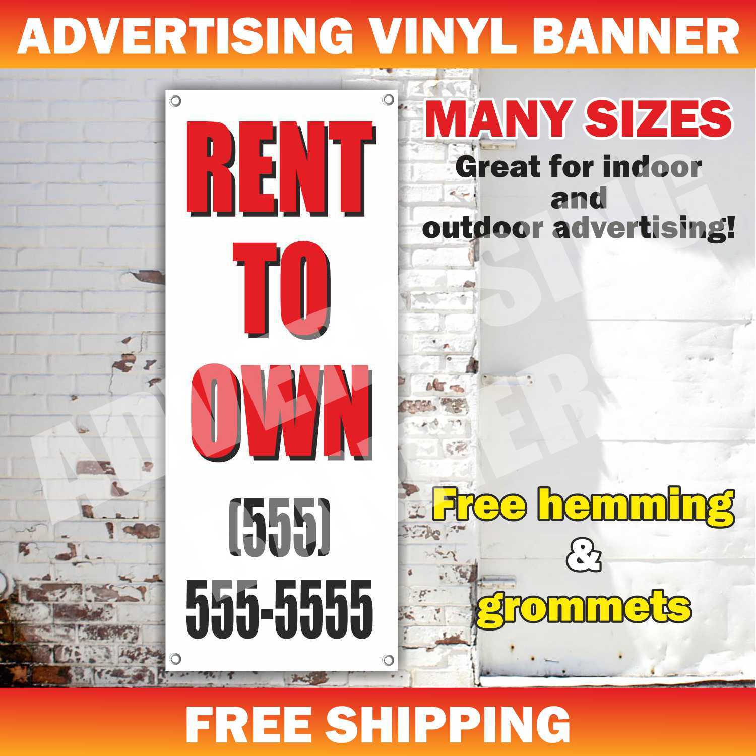RENT TO OWN Advertising Banner Vinyl Mesh Sign Apartment Room Realtor Space