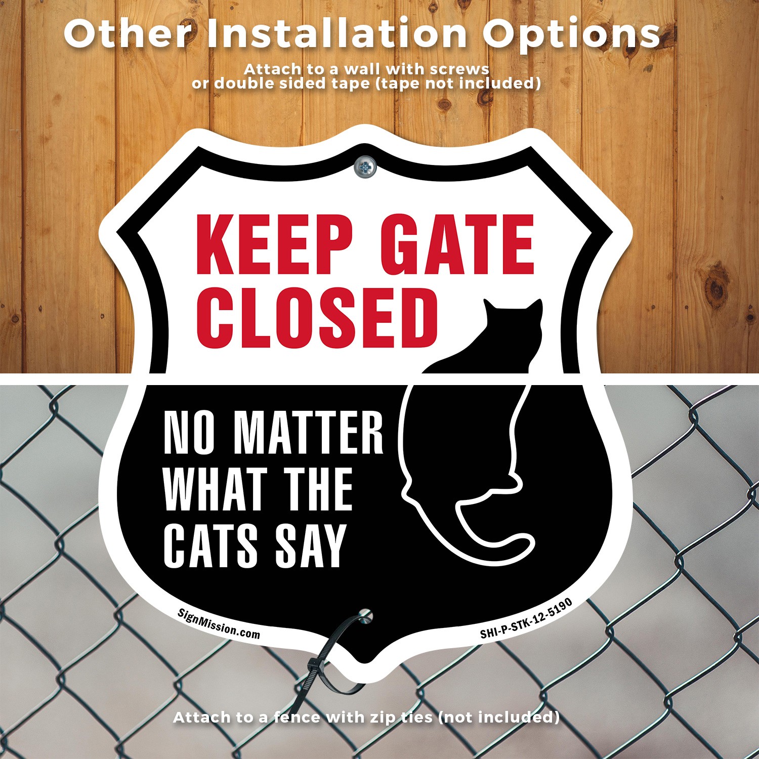 Keep Gate Closed No Matter What The Shield Shaped Sign With Stake
