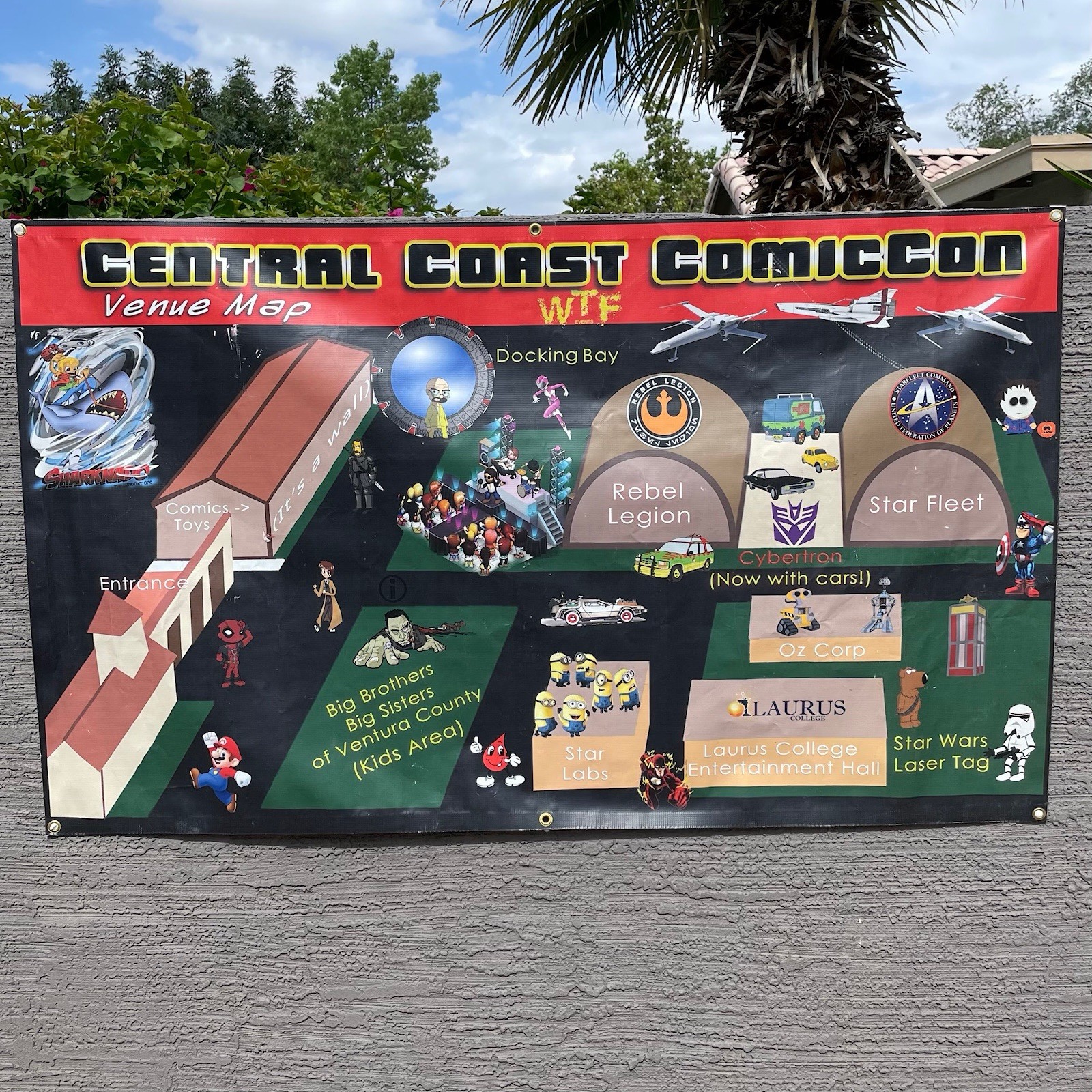 Central Coast ComicCon Show Venue Map Banner 5’x3’ Comic Con Memorabilia