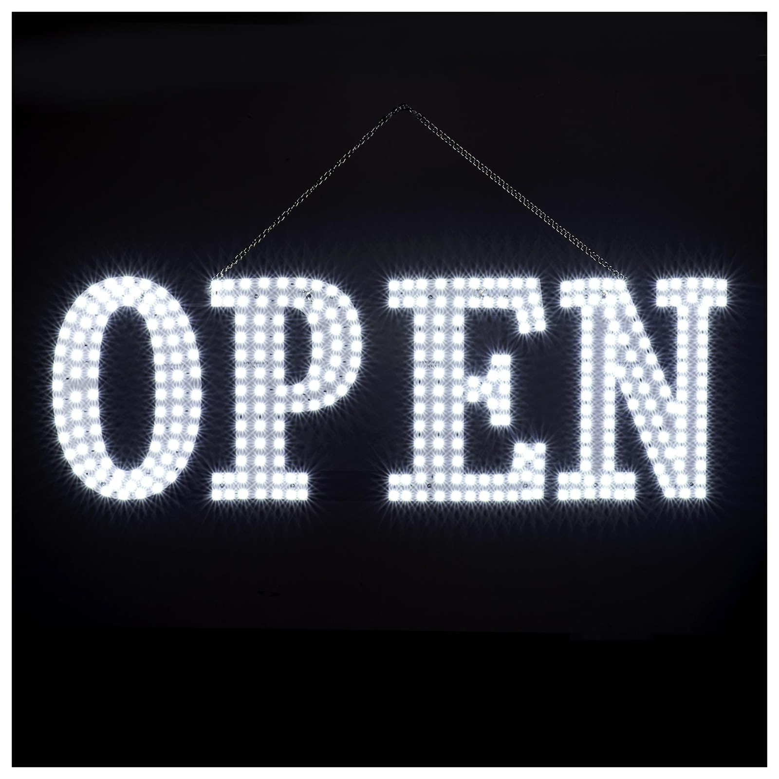 40″x14″ Extra Large LED Open Signs for Business 40*14 inch (All white), White