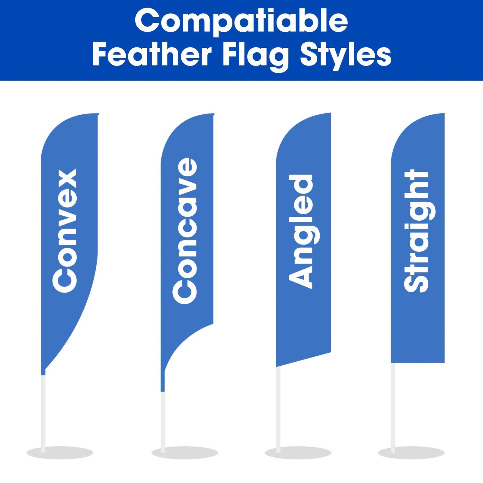 InstaHibit 10 Pack 11ft Feather Flag Pole Kit for Business Advertising Flags