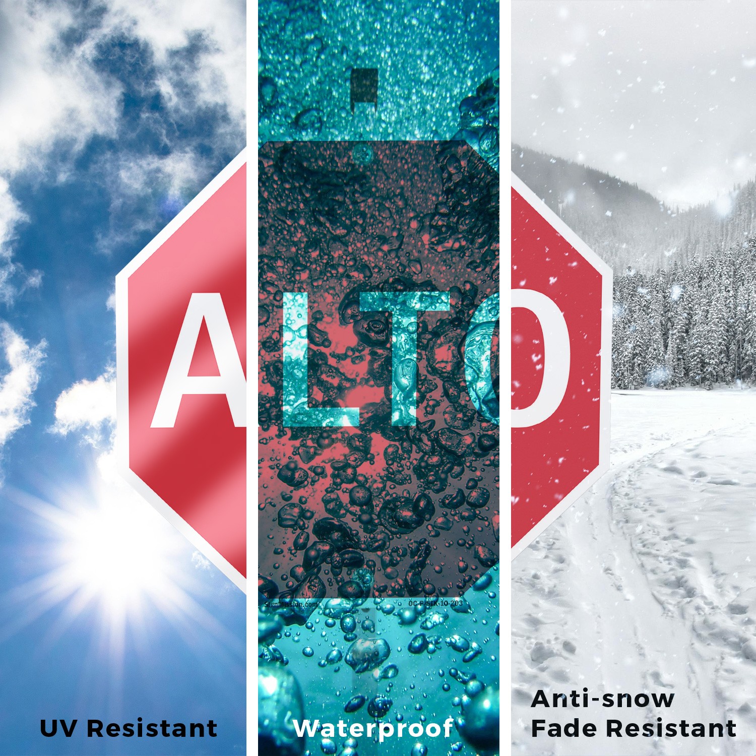 Alto Octagon Sign With Stake Weather Resistant UV Protected for Workplace