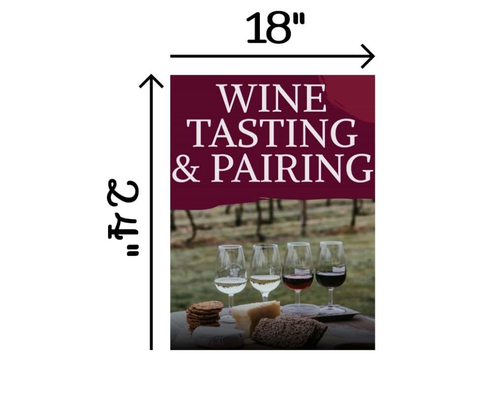 Wine Tasting & Pairing | Full Color Window Display Signs | 18″W x 24″H